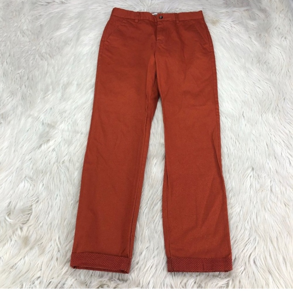 Zara Man Orange Twill Chino Pants